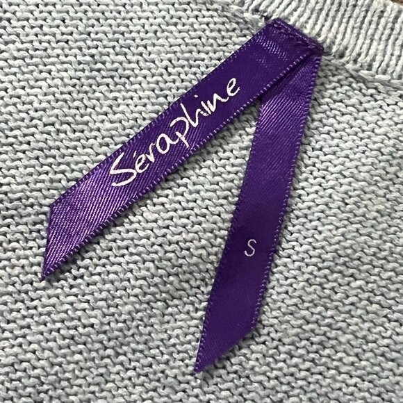 💙 Seraphine Blue Striped Button Maternity Nursing Shoulder Sweater – Size Small - Picture 6 of 7